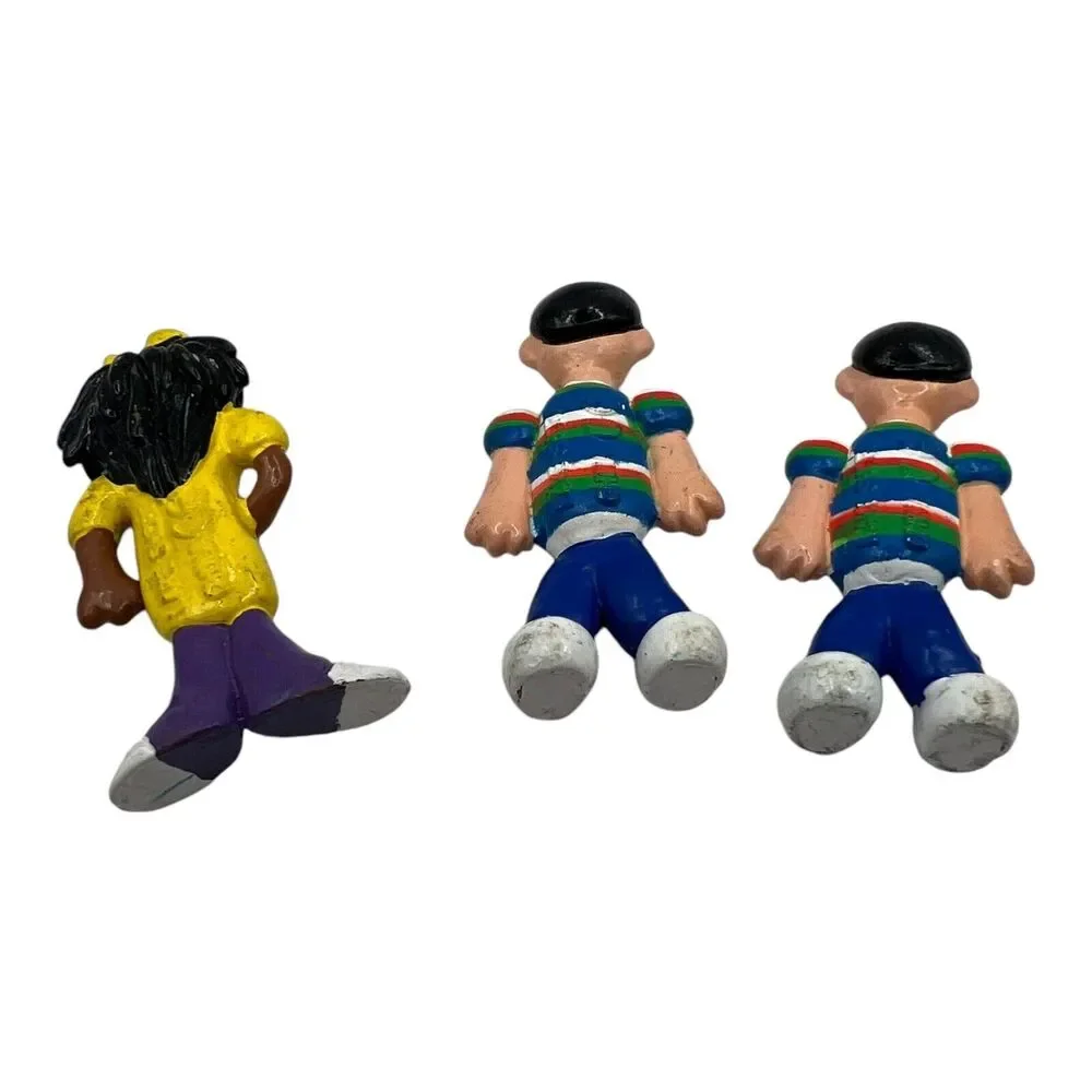 3 Vtg Lakeshore Pretend Play Learning Mini Figures People Dark Skin Twins LOT